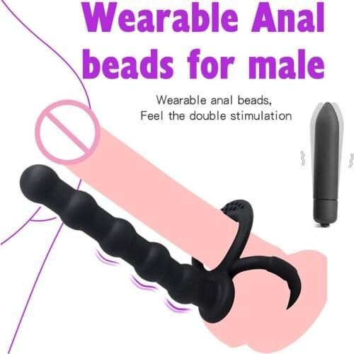 Double Penetration Vibrator Penis Strapon Dildo Vibrator Anal Beads Butt Plug G Spot Intimate Adult Vagina Sex Toys For Couples