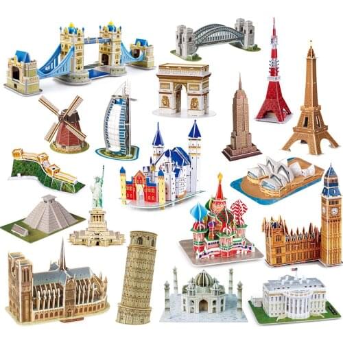 Bargain price High Quantity Toys 3D Puzzle World Famous building Model for School Students Educational Toys 23style Puzzles