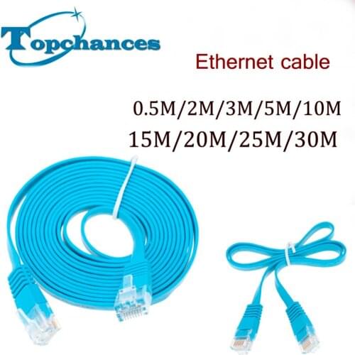 10x High Speed Cat6 Ethernet Flat Cable RJ45 Computer LAN Internet Network Cord 0.5m 2m 3m 5m 10m 15m 20m 25m 30m High Quality