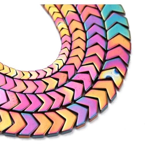 YHBZRET Wholesal Rose Red Arrows Shape Hematite Natural Stone bead 4/6/8/10mm Loose Spacer Beads For Jewelry Making Diy Bracelet