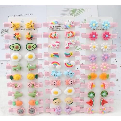 Fashion Cartoon Children Hair Clip Set Girl Cute Animal Colorful Plastic Hairpins Sweet Barrettes Headband Kids Hair Accessories