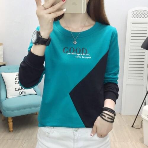 Letter Print Pullover Women Contrasting Colors 2021 Autumn Sweatshirt Striped Womens Long Sleeve Casual Plus Size Woman Clothing