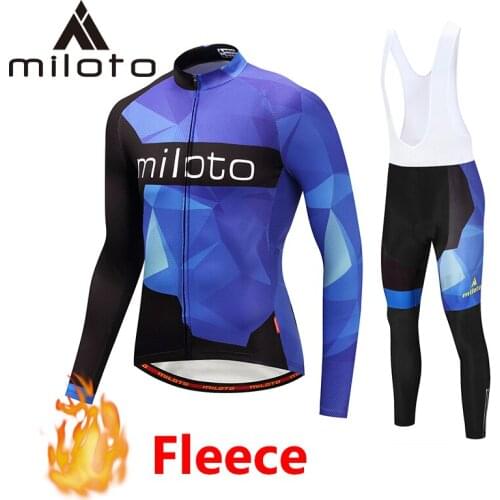 MILOTO Winter Thermal Fleece Cycling Suits Fietskleding Uniforme Ciclismo Warm Mountain Bike Riding Long Pants MTB Cycling Wear