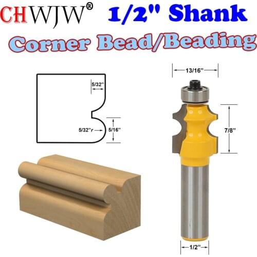 1 pc 1/2" Shank 5/32" Radius Corner Bead/Beading Router Bit Woodworking cutter Tenon Cutter for Woodworking Tools - CHWJW 13109