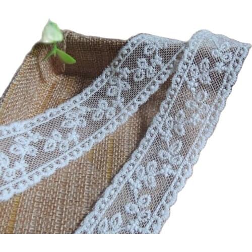 Embroidery Lace Fabric 2.6cm Tulle Lace Ribbon Wedding Sarees Sewing Decorations Clothes Guipure Craft Supplies encaje LA13