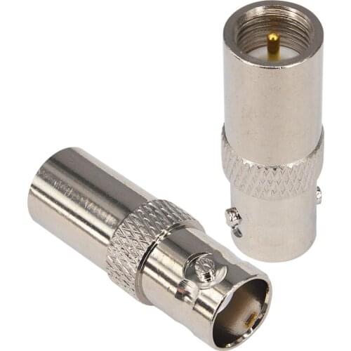 10 Pieces Nickel Plated FME Male to BNC Female Straight Connector RF Coax Adapter