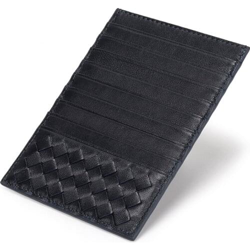 2021 Hot Genuine Leather Mens Card Holder Famous Mens Sheepskin Brand Card Case