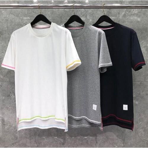 2021 Fashion Brand Men O-Neck Collar Short-sleeved Solid T-shirt Mens Cotton Summer Clothing