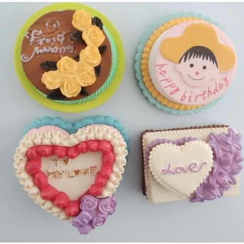 4pcs/set 3D simulation cake Kitchen home decor magnet Strong neodymium Fridge magnets refrigerator magnet photo magnetic message