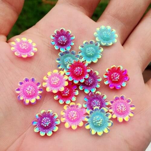 40pc 12mm Flatback Glue On Resin Rhinestone Flower Stones And Crystals Non Hotfix Nail Rhinestones For Clothing Strass Applique