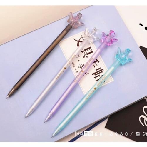 48PCS Crystal Crown Pen Creative Wand Colorful Diamond Gel Pen Student Office Pen Kawaii School Supplies Stationery