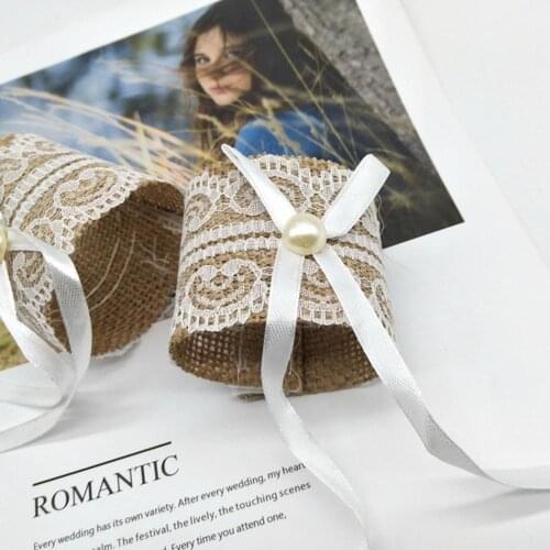 6Pcs Napkin Buckle with Bowknot Tear-Resistant Flax Table Chair Burlap Napkin Circle for Wedding