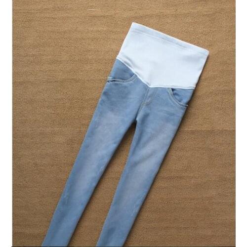 Elastic Waist 100% Cotton Maternity Jeans Pants For Pregnancy Clothes For Pregnant Women Legging Autumn Winter Plus Size