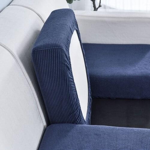 Polar Fleece Sofa Seat Cushion Cover Elastic All Inclusive Couch Seat Slipcover Washable Furniture Protecter Covers Kussenhoes