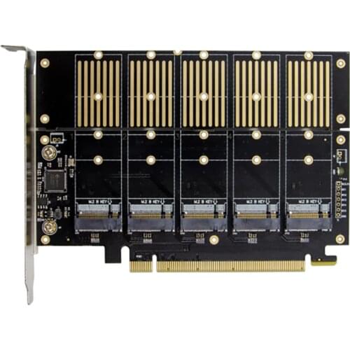 JMB585 PCIe X16 M.2 Key B NVMe SSD Expansion Card NGFF SSD Adapter Card for Laptop PC