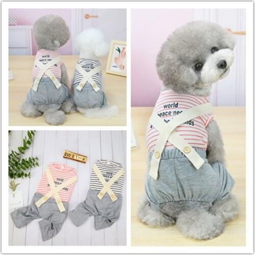 Pet Dog clothing jumpsuit pets sweater casual cute Dogs Cat Clothes thin style light and breathable for teddy chihuahua