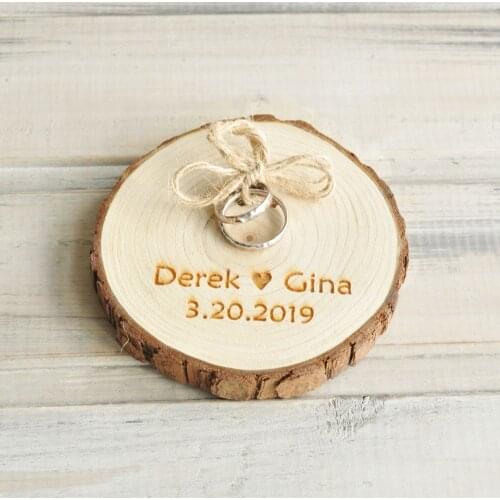 Rustic Wedding Ring Box, Wedding Wood Slice Ring Box, Wood Wedding Decor, Ring Pillow Alternative