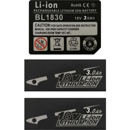 Dawupine BL1830 Tag Li-Ion battery 18V Sticker Label For Makita 18V 3Ah 4Ah 5Ah 6Ah 9Ah BL1860 battery Logo Drill Hammer Wrench