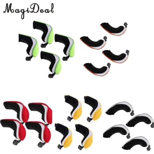 MagiDeal 4Pcs/Set Mesh Golf Club Rescue Head Cover Hybrid UT Headcover with Number Tag Replacement Accessories