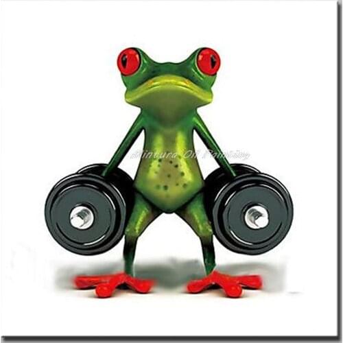 NEW 100% Hand Painted Cartoon Oil Painting On Canvas Abstract Animal Wall Art For Home Decoration Fitness Frog No Framed Gift
