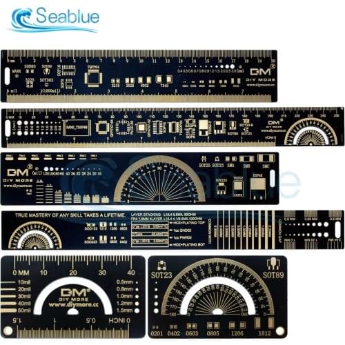 4cm 15cm 20cm 25cm PCB Ruler Multi-functional Measuring Tool Resistor Capacitor Chip Diode Transistor For Electronic Engineers