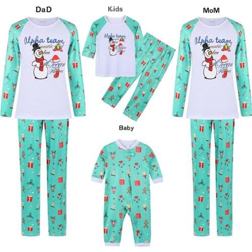 Fashion Family Christmas Pajamas Set Print Xmas Sleepwear Adult Women Men Kids Set 2PCS Sets Top+Pants And Baby Romper Outfits