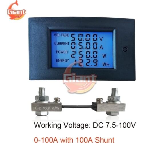 100A 75mV Multimeter Ammeter Current FL-2 Shunt Digital Voltmeter Voltage Current Power Energy Detector for Car Homehold 0-99.9V