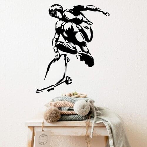 Cartoon Skateboard boy Wall Stickers Decorative Sticker Home Decor Living Room Children Room Background Wall Art Decal