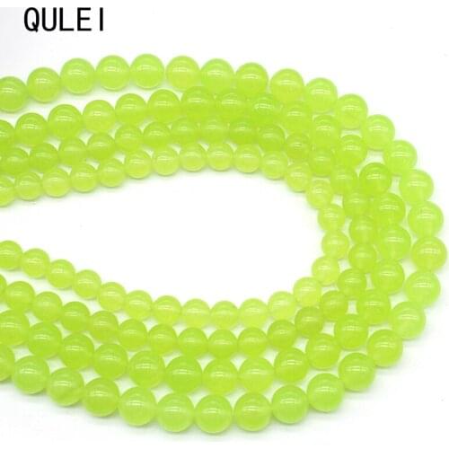 Natural Grape green Chalcedony Jades Stone Beads Loose Spacer Beads For Jewelry Making DIY Handmade Bracelets 15"Strand 4/6/8/10