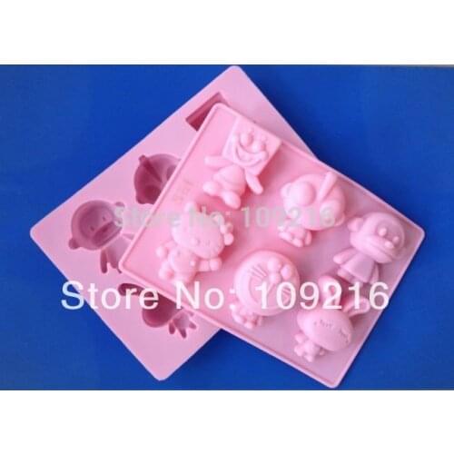 Wholesale!! 1pcs Doraemon Series(HY1-181) Green Good Quality 100% Food Grade Silicone Cake/Pudding/Jelly Bakeware DIY mold