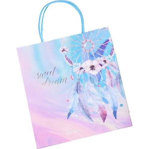 Creative Painted Paper Bags Gift Packaging Tote Bag Birthday Party Wedding Celebration Holiday Candy Box Decoration Supplies