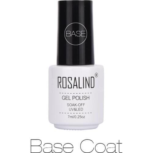 ROSALIND 7ml Base Coat Bright Surface UV Gel Nail Polish Shiny Sealer Manicure Soak off Reinforce Top Base Nail Primer