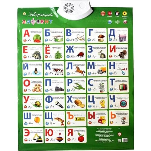 1PC Russian Music Alphabet Talking Poster Russia kids Education toys Electronic ABC Talking Poster children gift