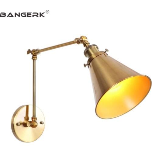 Industrial Adjustable Swing Sconce Wall Lights Antique Long Arm LED Wall Lamp Loft Iron Home Decor Lighting Lamparas Pared