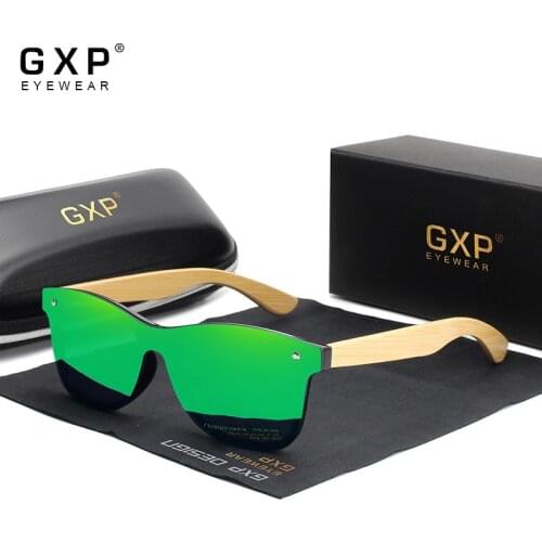 GXP Brand Bamboo Temples Polarized Sunglasses Men Classic Square Goggle Fashion Retro Female Sun Glasses Custom logo