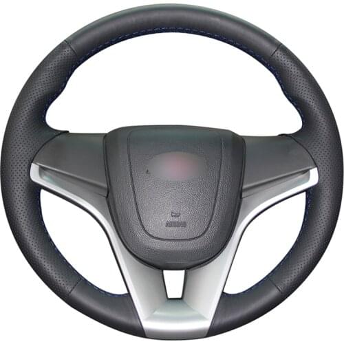 Hand-stitched Black Artificial Leather Car Steering Wheel Cover for Chevrolet Cruze 2009-2014 Aveo Orlando Holden Cruze Ravon R4