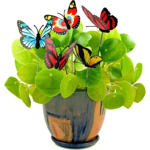 Outdoor Decor With Pile 5 Pcs/Bunch Colorful Butterfly Stakes Butterfly Flower Pots Decoration Garden Supplies