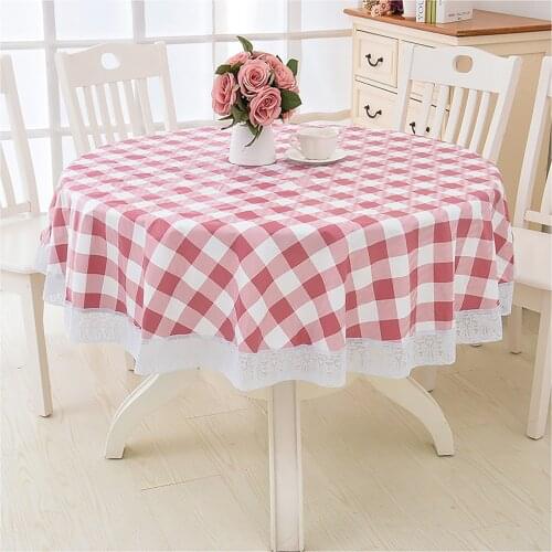 Water and oil-proof tablecloth round coffee table tablecloth round small retro tablecloth Nordic style simple pastoral style tab