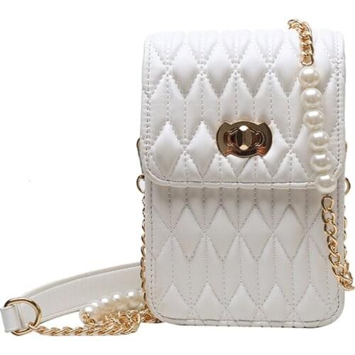 Lingge Small Bag 2021 New Trendy Fashion Summer Ladies High-quality Luxury Small Square Bag Chain Messenger Mobile Phone Bag