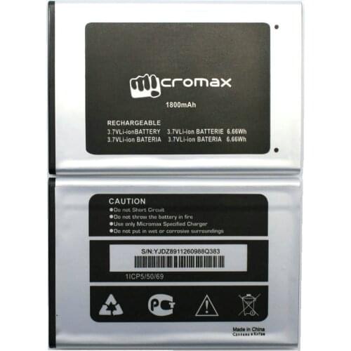 1pcs 100% High Quality Q383 1800mAh Li-ion Battery For Micromax Q383 Mobile phone