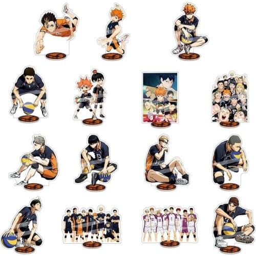 1 Pcs Anime Haikyuu!! Volleyball Teenagers Teammate Acrylic Desk Stand Figures Model Plater Holder Cake Topper Activities Decor