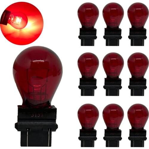 10pcs T25 3156 3157 P27W 12V 27W clear car external Turn signal Lights Brake bulb halogen lamp drl high quality Amber white red