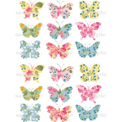 18 Big Flower Butterfly Edible Cake Topper Wafer Rice Paper Cupcake Cookie Topper Wedding Cake Decoration Birthday Party Supply