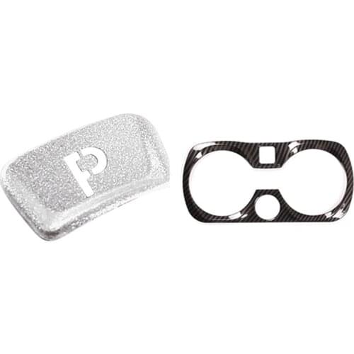 2 Pcs Car Accessories: 1 Pcs Car Water Cup Holder Trim Sticker & 1 Pcs Car Button Decoration Sticker P Button Hand Brake