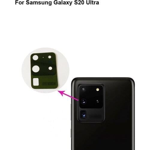 2PCS High quality For Samsung Galaxy S20 Ultra Back Rear Camera Glass Lens test good For Samsung Galaxy S 20 Ultra Replacement