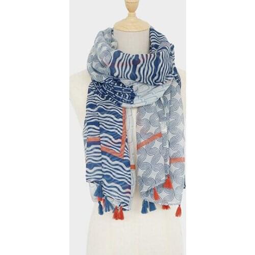 2021 Fashion Women Geometry Pattern Cotton Tassel Scarf Shawls Wraps Hijabs 10pcs/lot