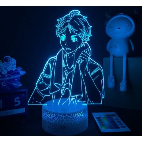 3D LED Night Light Anime Haikyuu!! Cool Manga Gifts Sugawara Koushi Figure for Bedroom Decor Nightlight Kids Child Birthday Gift