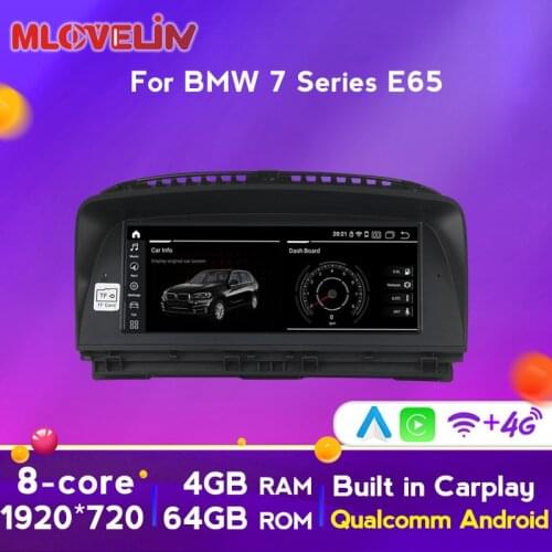 Android 10 1920*720 4GB+64GB Car GPS Radio Player For BMW 7 Series E65 E66 2001~2008 CCC Built-in Carplay 4G LTE Mirror Link