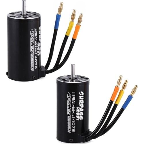 SURPASS HOBBY 2 Pcs Sensorless Brushless Motor For 1/8 RC Truck Car Parts , 4076 2250KV 4 Poles & 4076 2000KV 135A 4P
