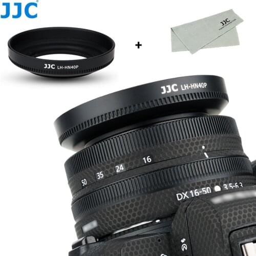 JJC Camera Lens Hood Shade For Nikon NIKKOR Z DX 16-50mm f/3.5-6.3 VR Lens On Nikon Z50 Replaces Nikon HN-40 Can Put 46mm Filter
